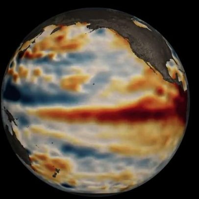 Satélite da Nasa mostra El Niño se fortalecendo no Pacífico