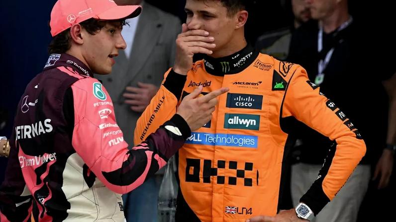 Lando Norris e Kimi Antonelli durante GP de Miami