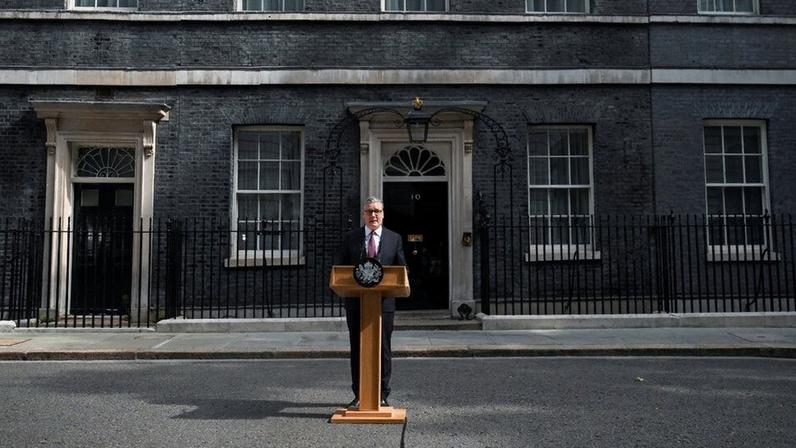 Prime Minister Keir Starmer outside 10 Downing Street in London where he announced his resignation on Monday.