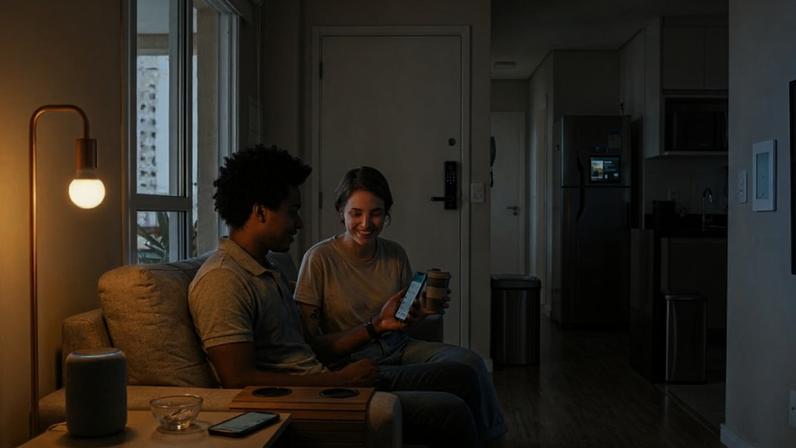 Casas inteligentes conquistam brasileiros com mais conforto, praticidade e segurança diária. (Imagem: Fala Ciência via Gemini)