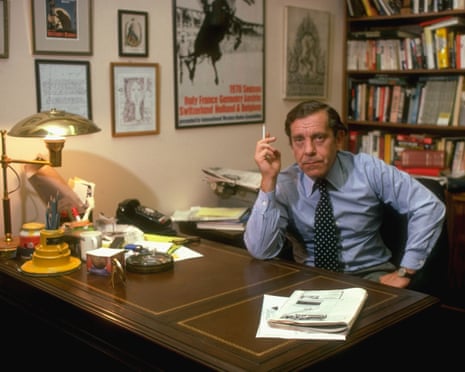 Broadcast journalist Morley Safer in his office at CBS TV in 1978.