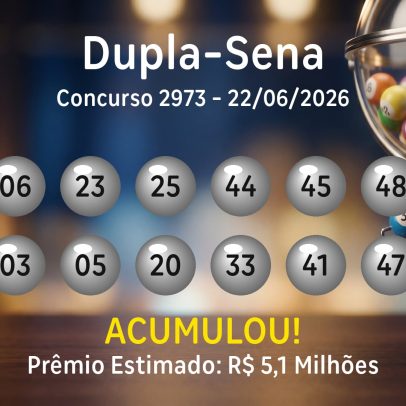 Dupla-Sena: números sorteados no concurso 2973