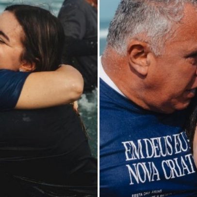 Jovem que aceitou Jesus se batiza e emociona a família