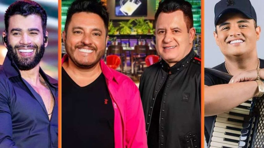 Gusttavo Lima, Bruno e Marrone e Tarcísio do Acordeon.