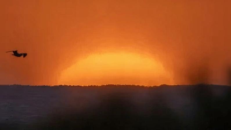 The sun rises in Andratx, Spain