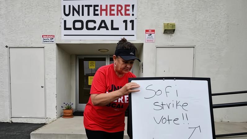 Yolanda Fierro at union headquarters in Inglewood, California, on 4 June.