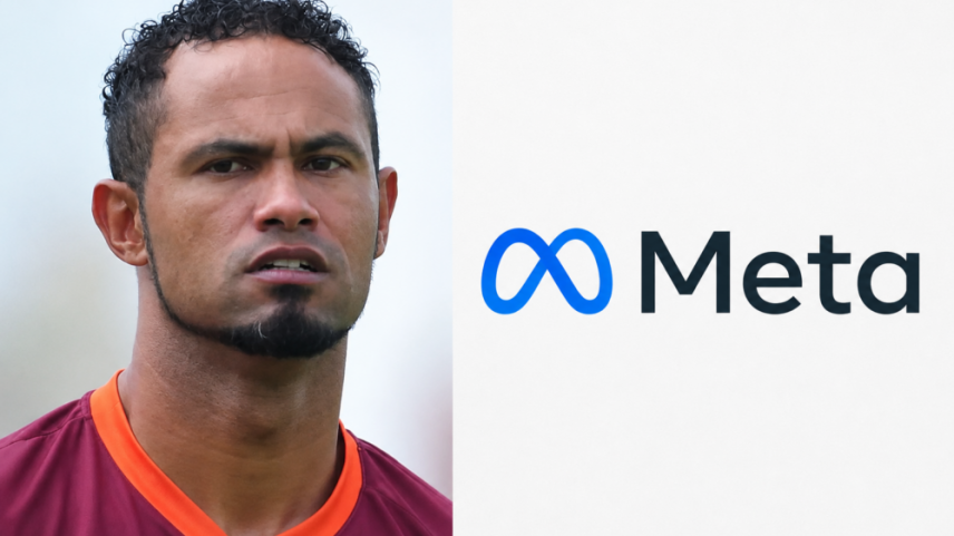 Goleiro Bruno e Logo Meta | Reprodução