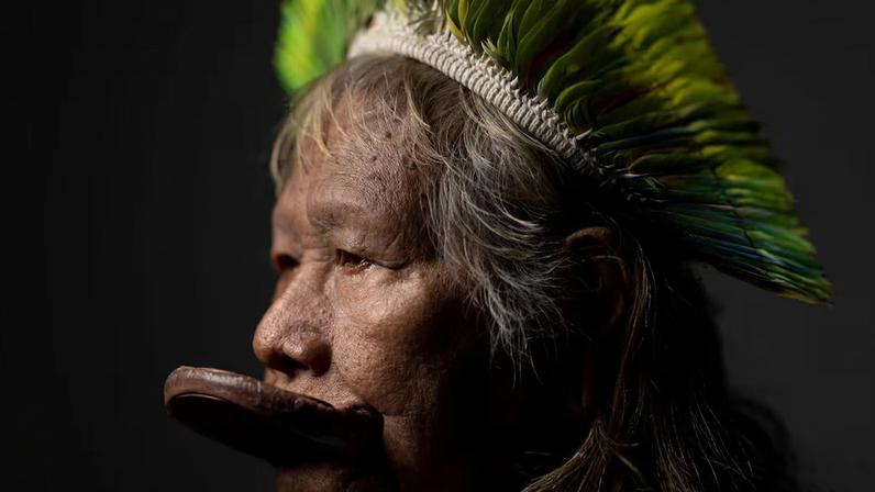 Cacique Raoni Metuktire. Foto:JOEL SAGET/AFP.