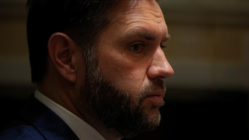 JD Vance at a cabinet meeting in the White House, Washington, 27 May 2026.