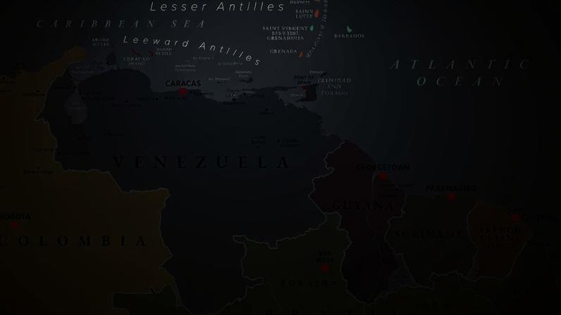 Um mapa da Venezuela.