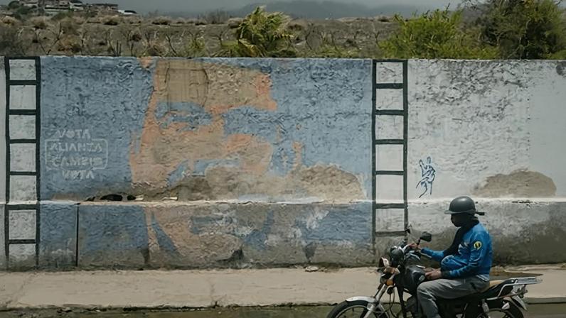 A faded mural of Nicolás Maduro in La Guaira, Venezuela, on 3 May 2026.