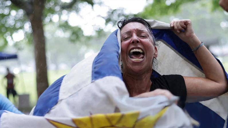 Uruguay fans gather in Florida for Monday’s game.