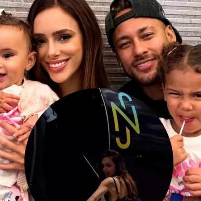 Bruna Biancardi viaja com os filhos de Neymar em jatinho personalizado