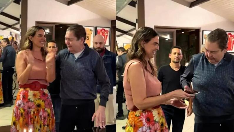 Afastado dos palcos, Faustão celebrou o aniversário de 49 anos da esposa, Luciana Cardoso, no último domingo, 28