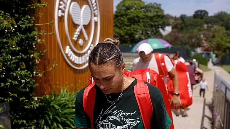 Aryna Sabalenka joined the protest and cut her pre-Wimbledon press conference short.