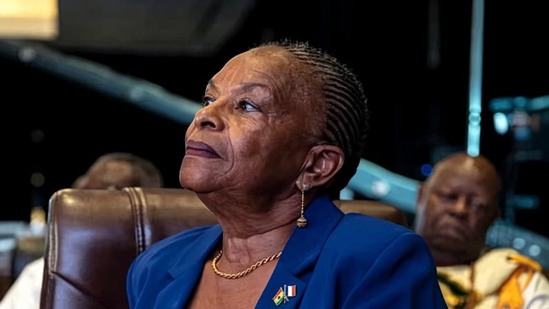 Former French justice minister Christiane Taubira at the Next Steps summit on the landmark UN resolution on the trafficking of enslaved Africans, held in Accra.