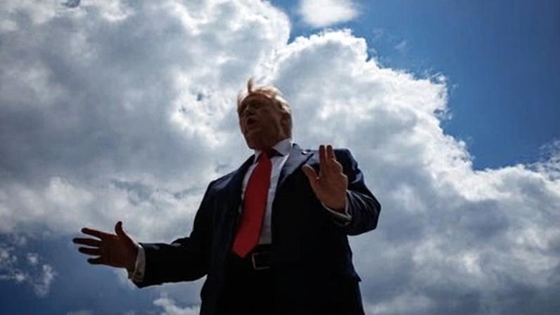 Trump steps off Air Force One in Wisconsin on Friday.
