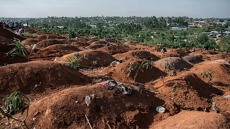 The graves of Ebola victims in Nyamurongo cemetery in Ituri Province, Democratic Republic of the Congo.