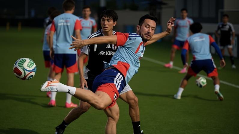 Japan's Maya Yoshida during training as they prepare for their opening group game against the Netherlands.