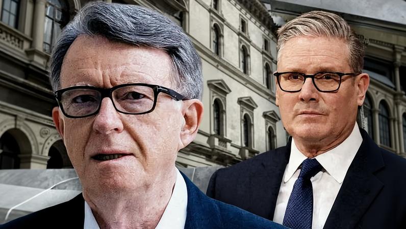 Peter Mandelson, left, and Keir Starmer Illustration: Guardian Design/Getty