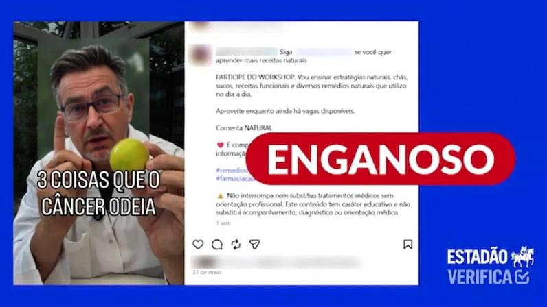 Autor do vídeo indica receitas de 'shots' matinais, mas especialistas dizem que não há efeito na prevenção do câncer