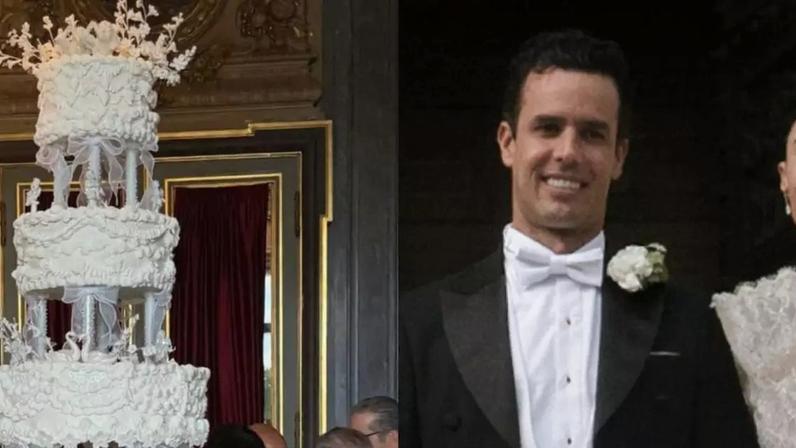10 andares, mais de 1,5m de altura e 20 malas de ingredientes: exuberante e luxuoso, bolo de casamento de Elisa Zarzur e Alexandre Negrão demorou 4 dias para ser feito em cozinha de castelo.