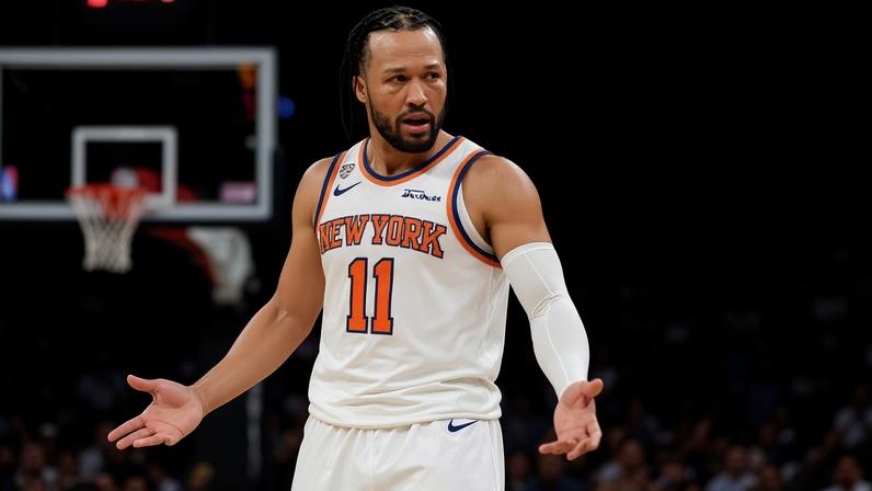 New York Knicks guard Jalen Brunson at Game 3 of the NBA finals at Madison Square Garden on 8 June.