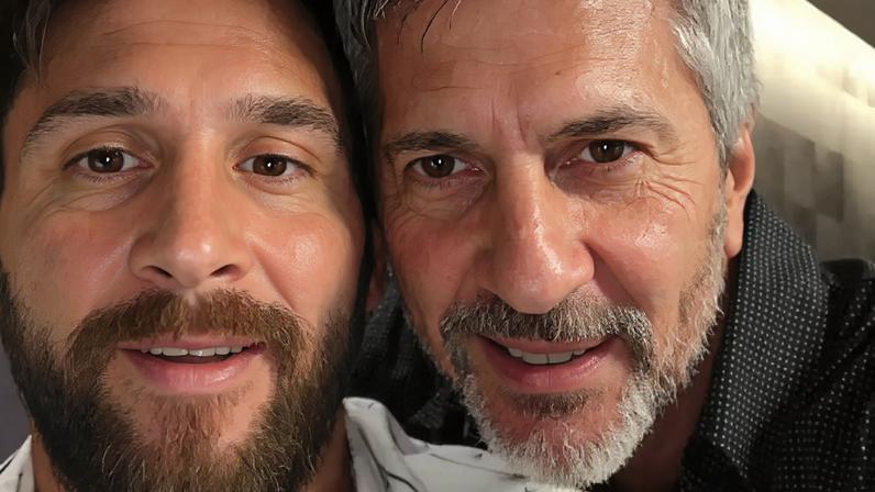 Messi entre sua mãe, Celia Cuccittini, e seu pai, Jorge Horacio –