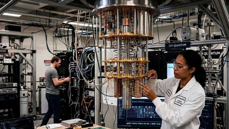 Computadores quânticos podem resolver problemas impossíveis para máquinas comuns. (Imagem: Fala Ciência via Gemini)