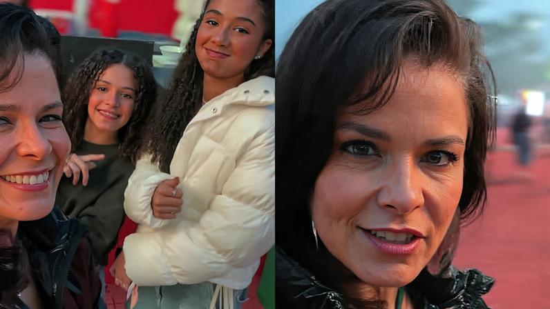 Samara Felippo curte show com as filhas em evento da Copa do Mundo em SP
