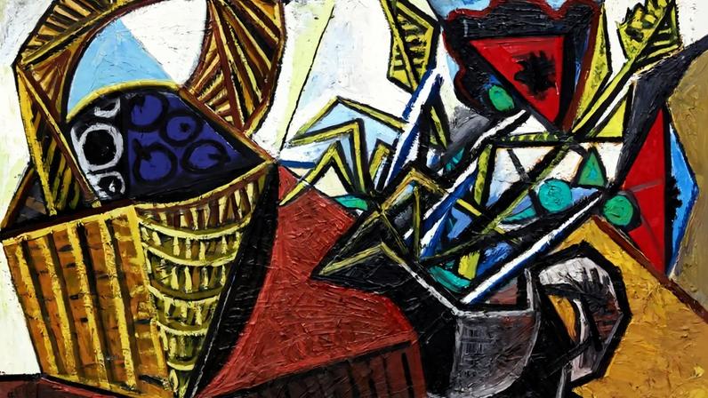 Pablo Picasso, *Still Life with Basket of Fruit and Flowers*, 1942.