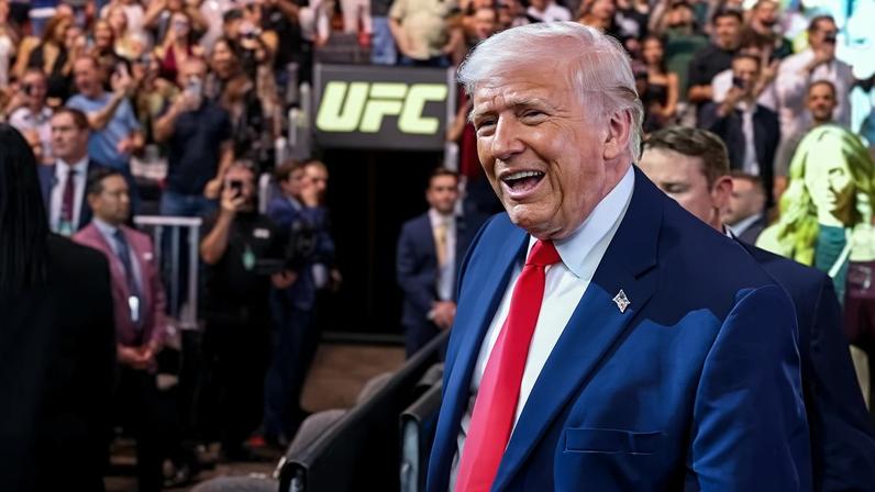 Donald Trump attends UFC 327 at Kaseya Center on 11 April 2026 in Miami, Florida.