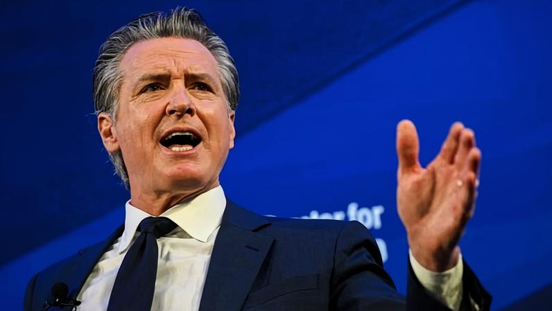 Governor Gavin Newsom of California speaks in Washington DC in May.