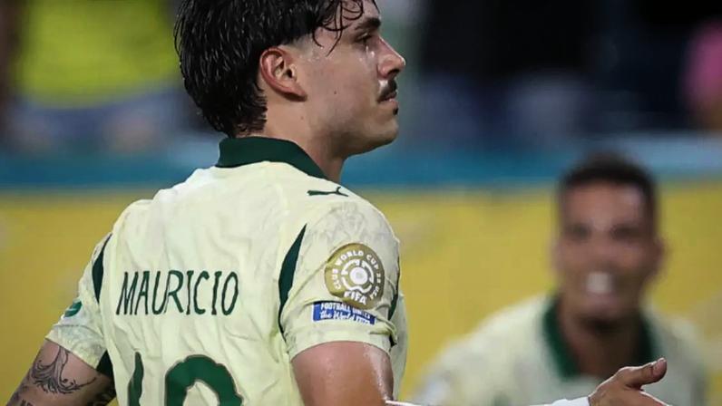 Maurício comemorando gol pelo Palmeiras no Super Mundial (Foto: Cesar Greco/Palmeiras/by Canon)