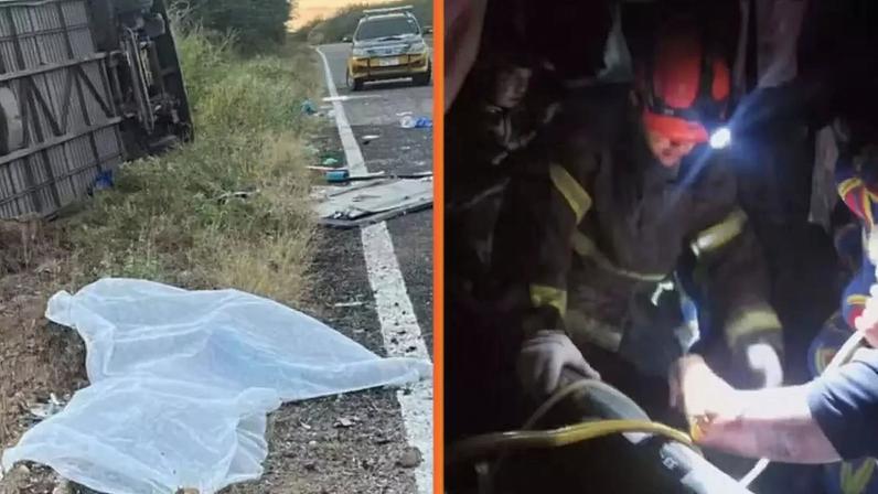 Acidente de ônibus deixou mortos e feridos em Tauá (CE).