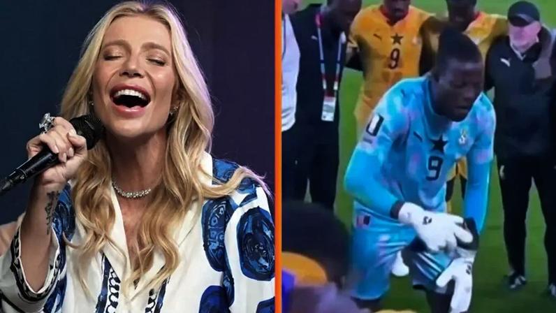 Luiza Possi e registro de seleção de Gana orando na Copa.
