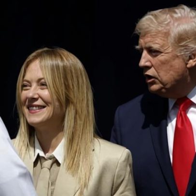 Meloni fica surpresa após Trump afirmar que ela implorou por uma foto