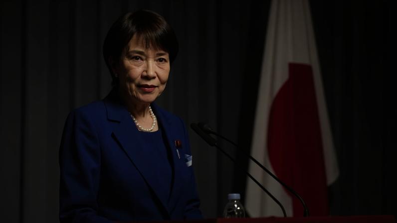 Sanae Takaichi, líder recém-eleita do Partido Liberal Democrata (LDP), fala durante uma coletiva de imprensa na sede do partido em Tóquio, Japão, no sábado, 4 de outubro de 2025. (Foto: Bloomberg)