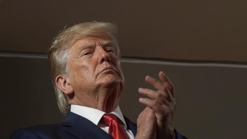 Donald Trump watches game 3 of NBA finals between the Knicks and Spurs at Madison Square Garden on Monday.