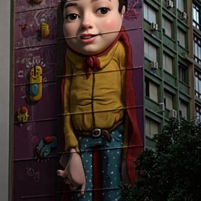 Mural de 30 metros em frente à Santa Casa de Porto Alegre transmite esperança