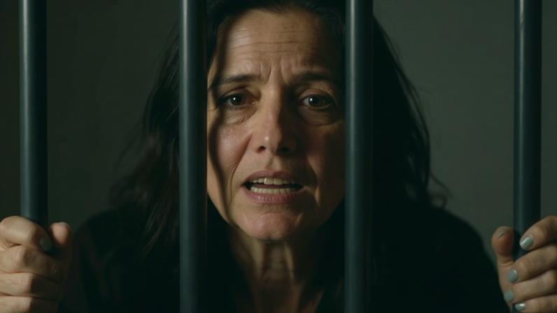Adriana apanha de Zei na prisão.