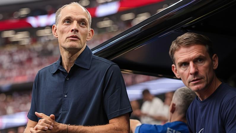 England manager Thomas Tuchel wore an M&S polo for the World Cup group game against Croatia.