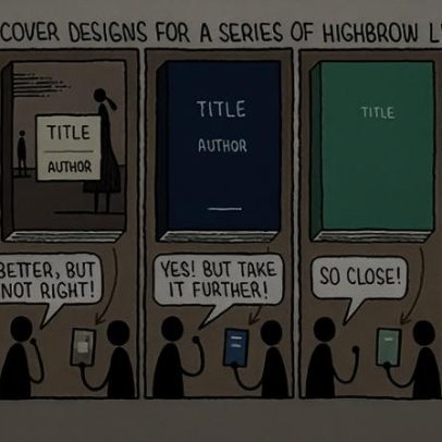 Tom Gauld comenta capas de romances literários de alto nível — cartoon
