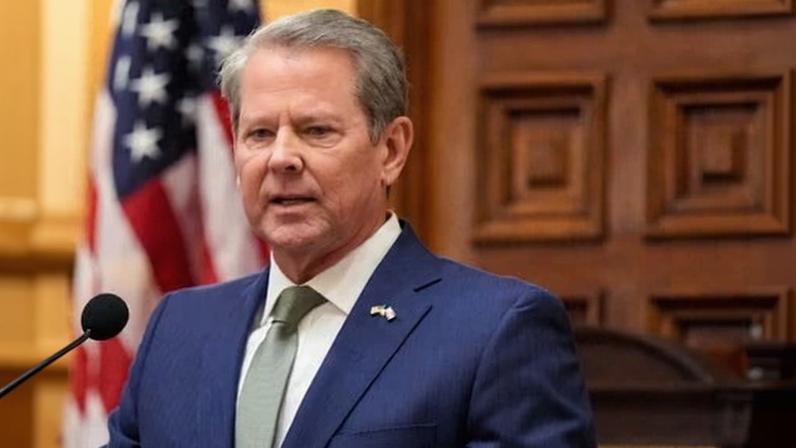 Brian Kemp, Georgia’s governor, speaks during the state of the state address on 15 January 2026 in Atlanta.