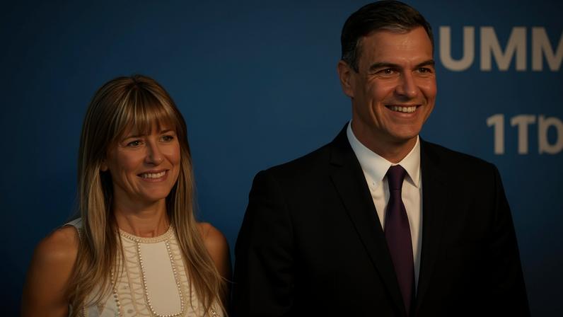 Spain’s prime minister, Pedro Sánchez, and his wife, Begoña Gómez, who will stand trial on corruption charges.