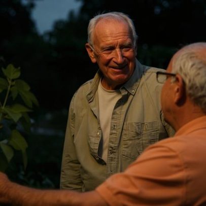 Jardineiros conversam e dão impressão de estarem aprontando