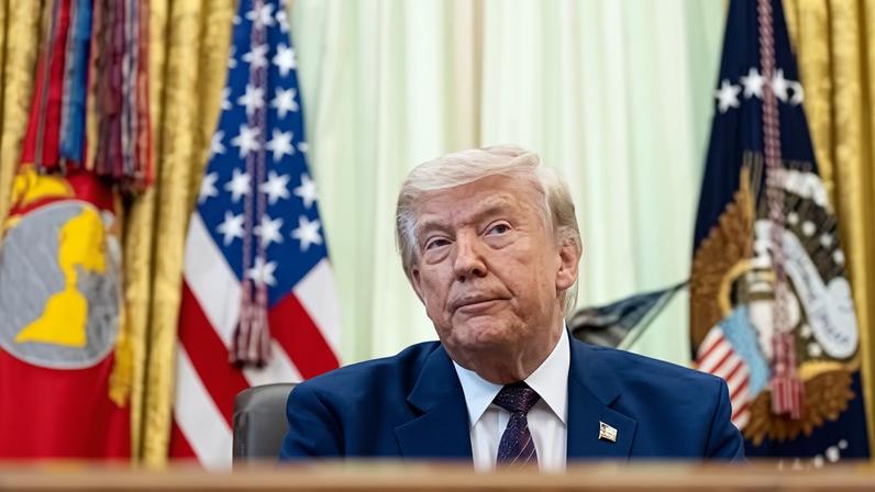 Donald Trump in the Oval Office of the White House on 3 June.