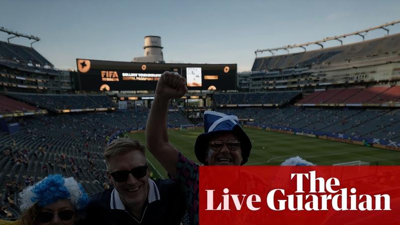 The Scotland fans are enjoying the atmosphere ahead of kick-off in Boston.