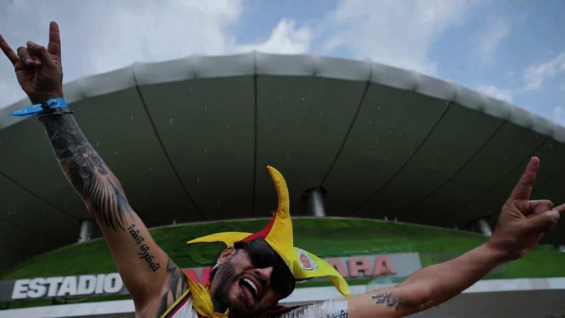 Colombia fans arrive ahead of the game against DR Congo at Guadalajara Stadium.Follow live updates and scores from the COL vs DRC Fifa World Cup 2026 Group K match.