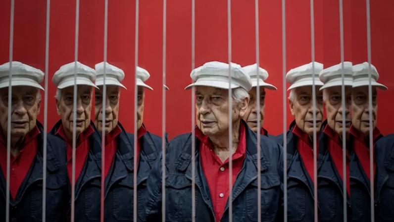 O artista argentino Julio Le Parc no Instituto Tomie Ohtake, em 2017